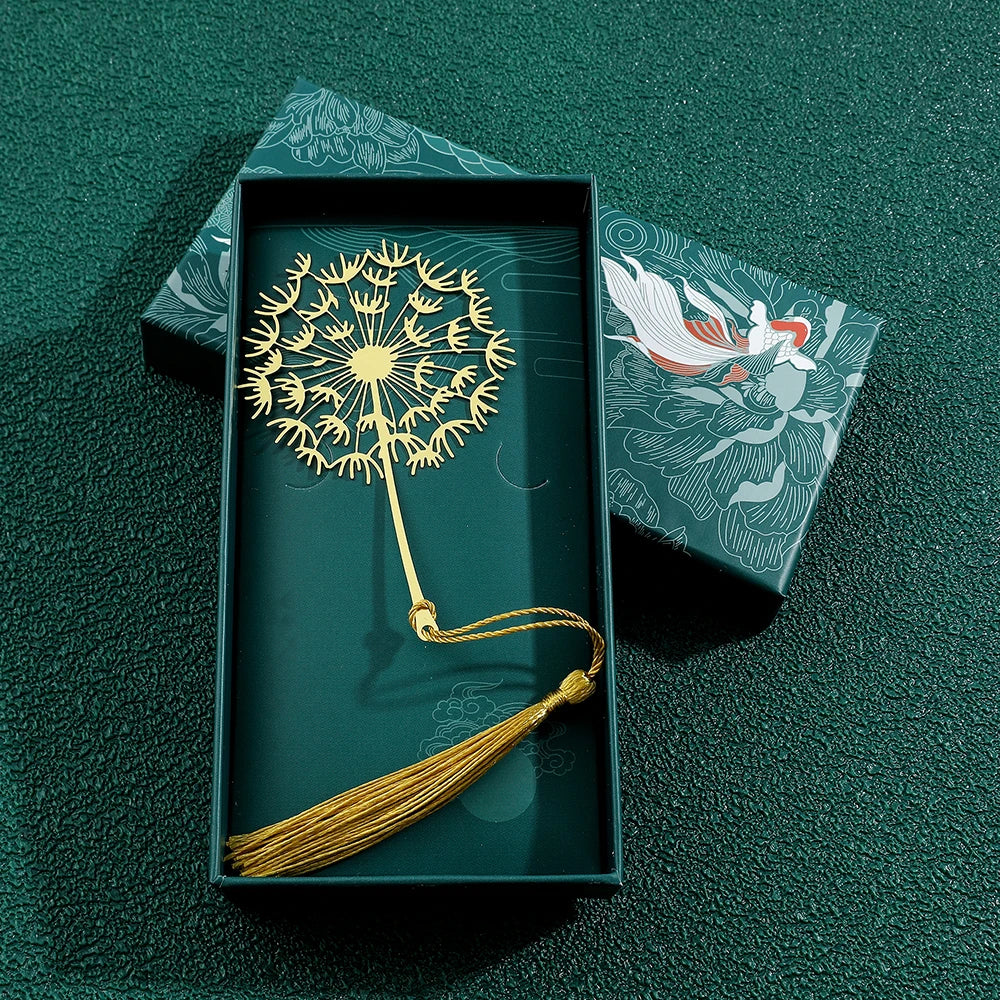Handmade Golden Rose Lotus Flower Bookmark