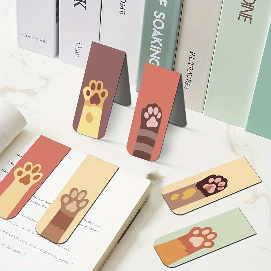 12pcs Magnetic Bookmarks, Cat Paws