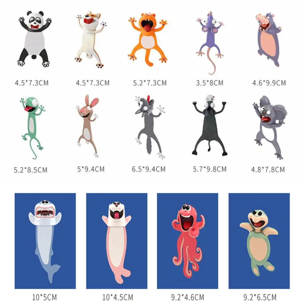 PVC 3D Stereo Cartoon Bookmarks