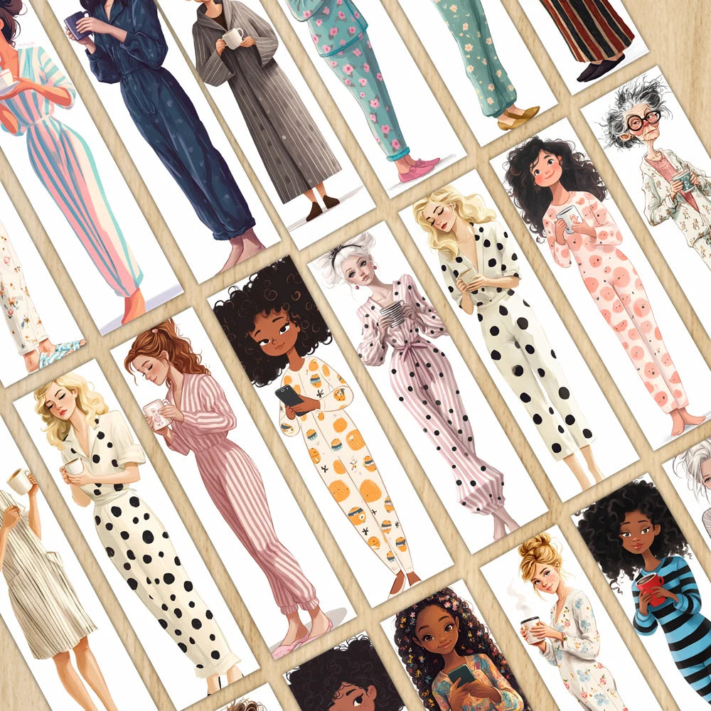 32pcs, Watercolor Illustration Girl Bookmarks