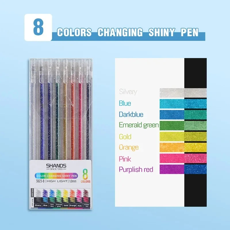 1.0 mm Bullet tip Colorful glitter Gel Pen Set