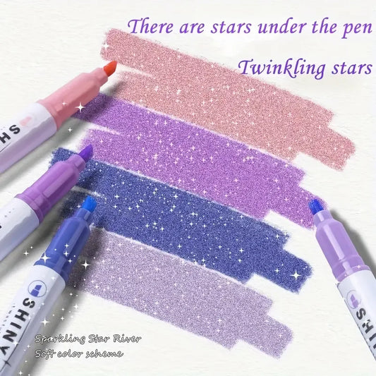 12pcs Glitter Shiny Highlighter Marker pen