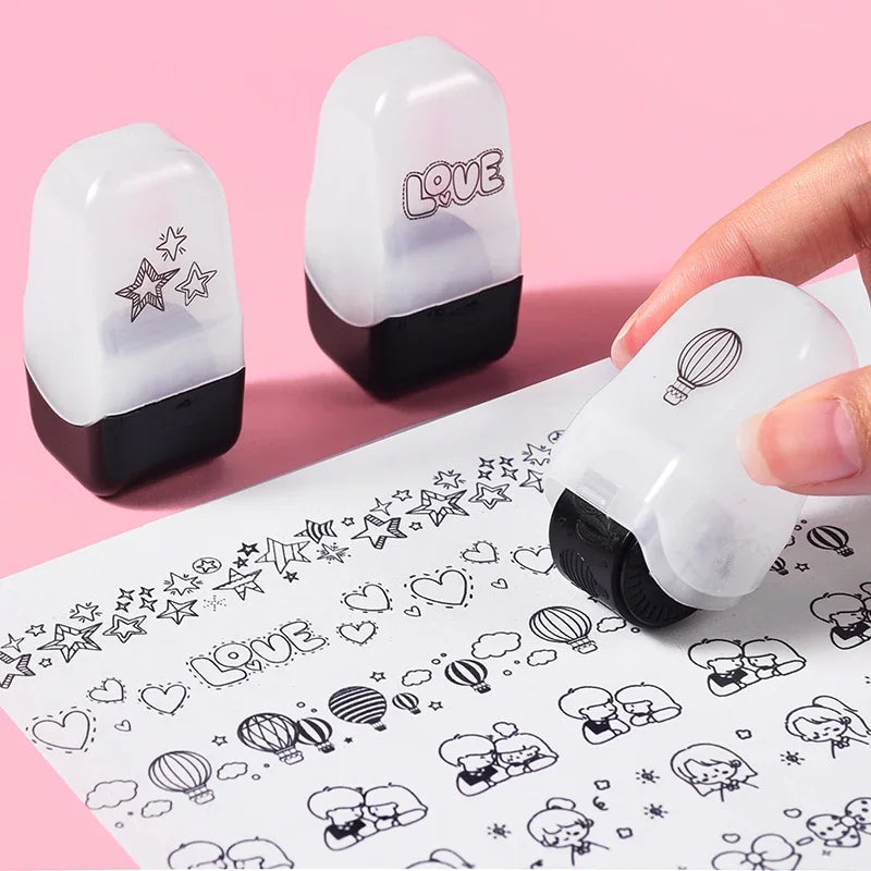 Creative Flower Rolling Stamp - DIY Journal Decoration
