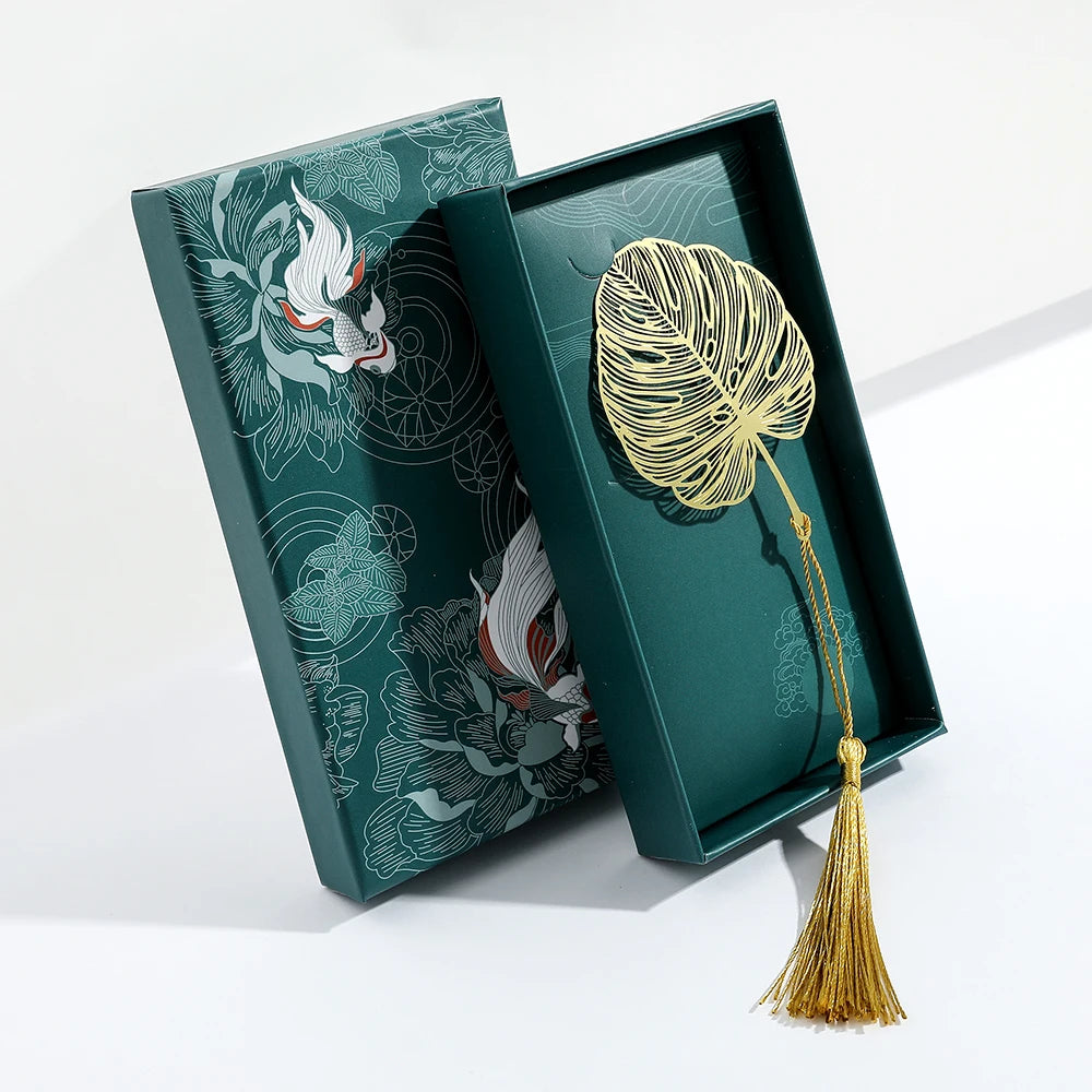 Handmade Golden Rose Lotus Flower Bookmark