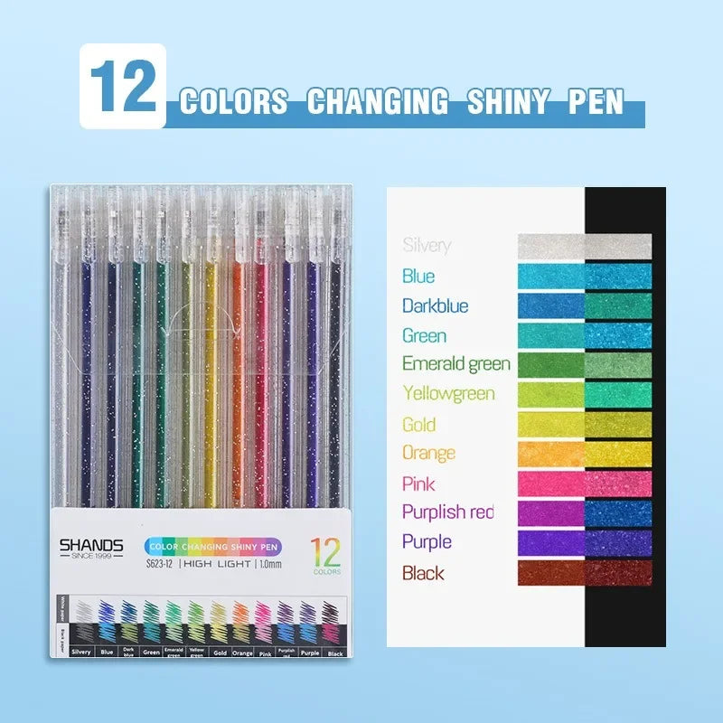 1.0 mm Bullet tip Colorful glitter Gel Pen Set
