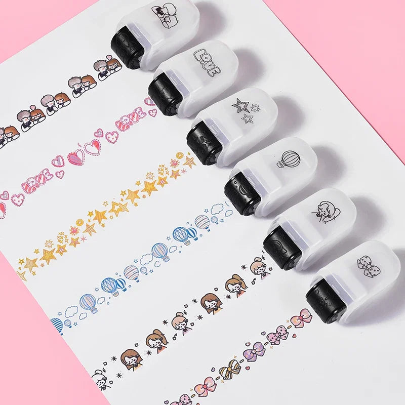 Creative Flower Rolling Stamp - DIY Journal Decoration