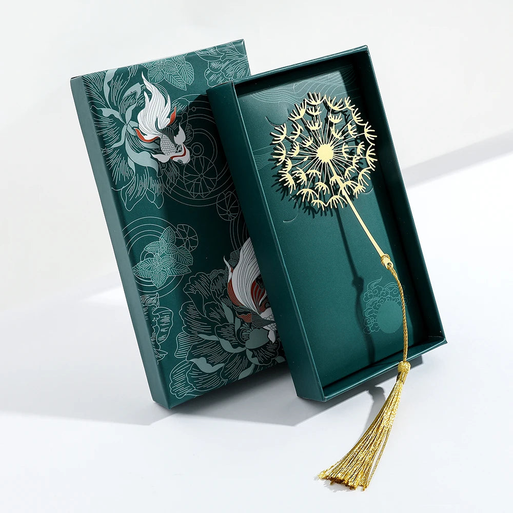 Handmade Golden Rose Lotus Flower Bookmark