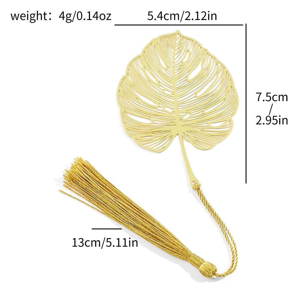 Handmade Golden Rose Lotus Flower Bookmark