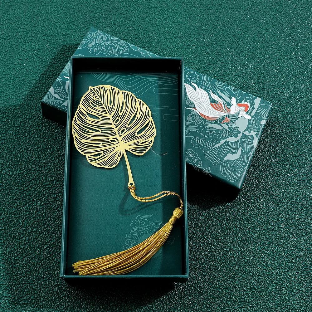 Handmade Golden Rose Lotus Flower Bookmark
