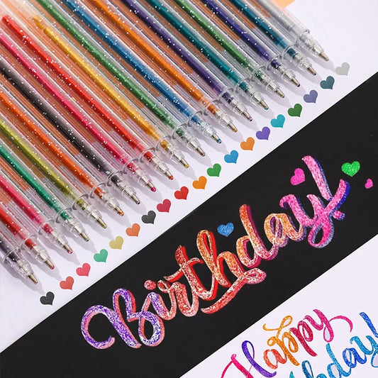 1.0 mm Bullet tip Colorful glitter Gel Pen Set