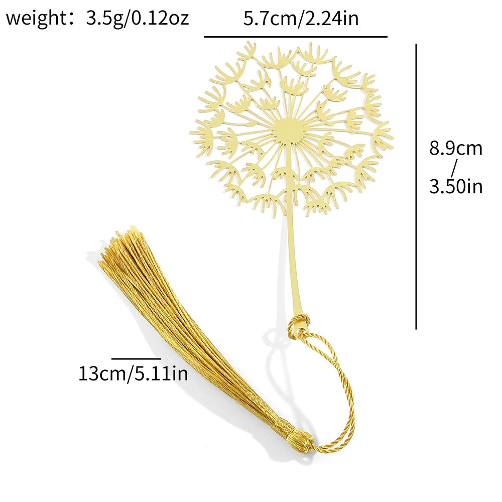 Handmade Golden Rose Lotus Flower Bookmark