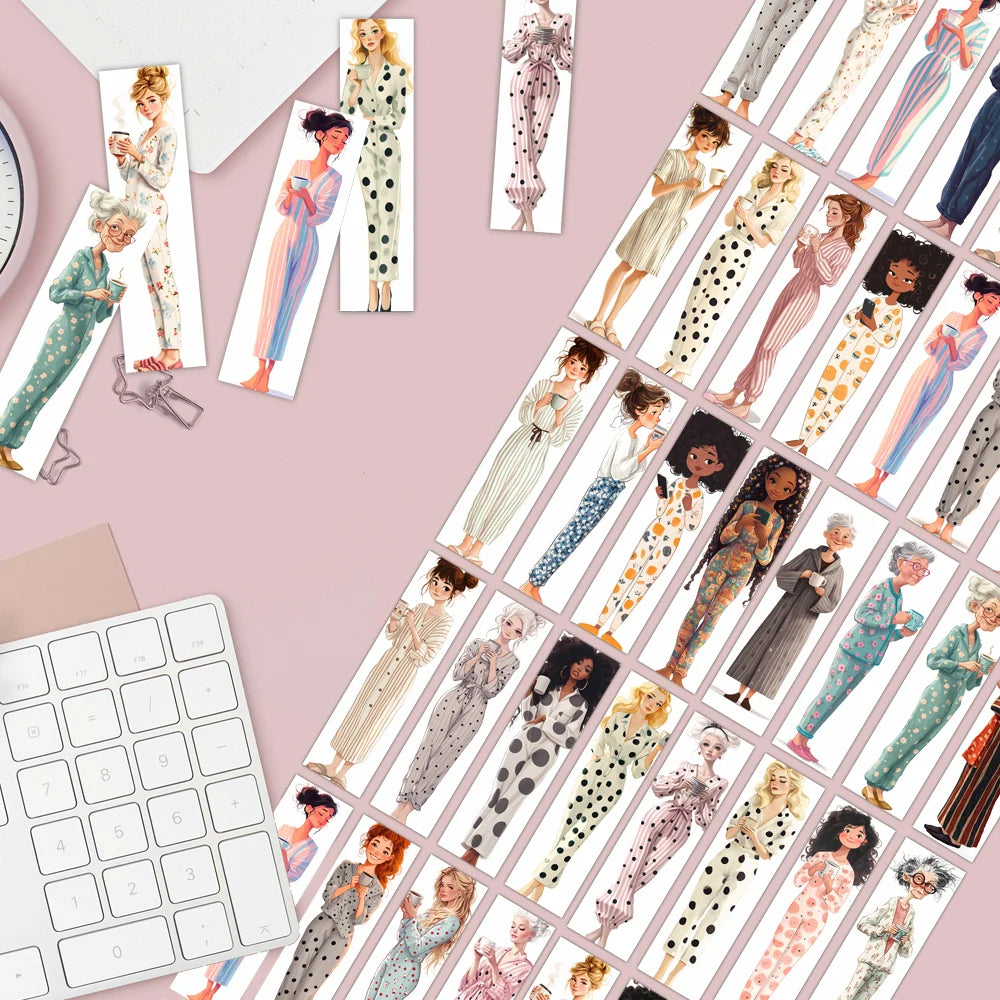 32pcs, Watercolor Illustration Girl Bookmarks