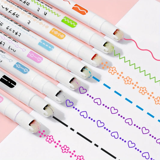 8pcs Double Head Quick-Drying Colorful Double-ended pen