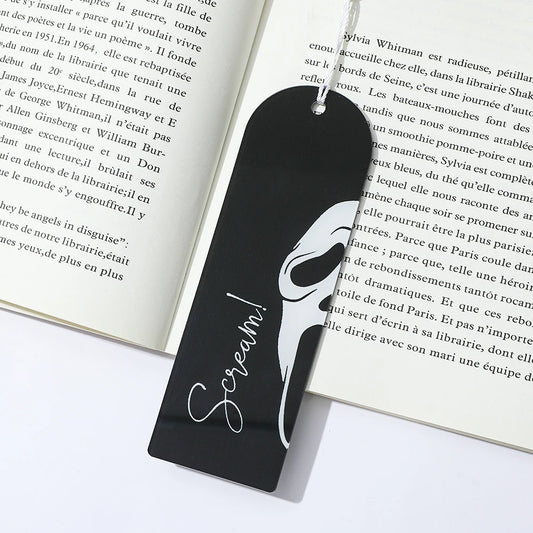 Halloween 1pc horror knife red and white tassel acrylic bookmark
