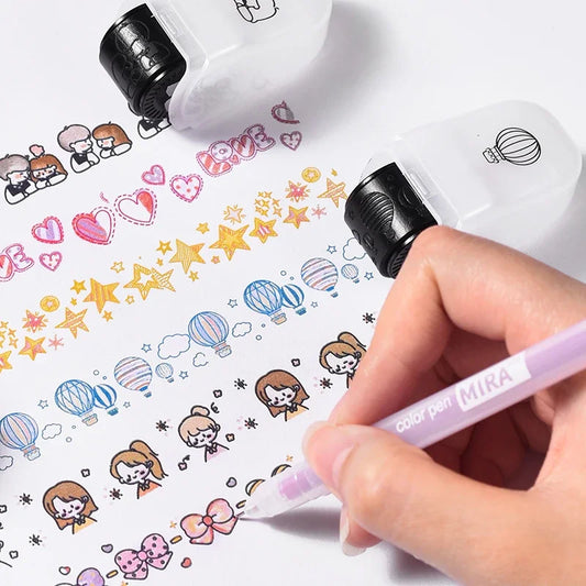 Creative Flower Rolling Stamp - DIY Journal Decoration